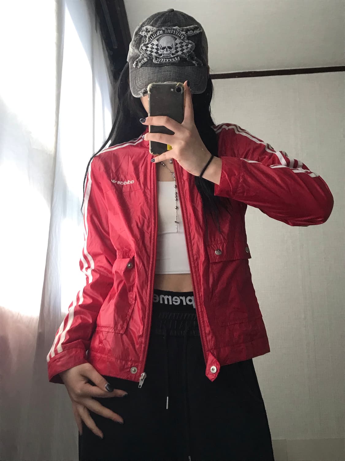 아디다스 레드 바이커자켓 상품이미지2