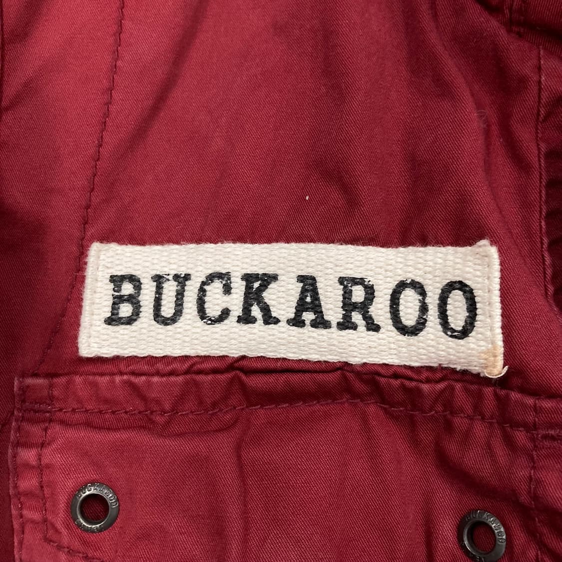 버커루 y2k 버건디 컬러 빅로고 필드 자켓 상품이미지3