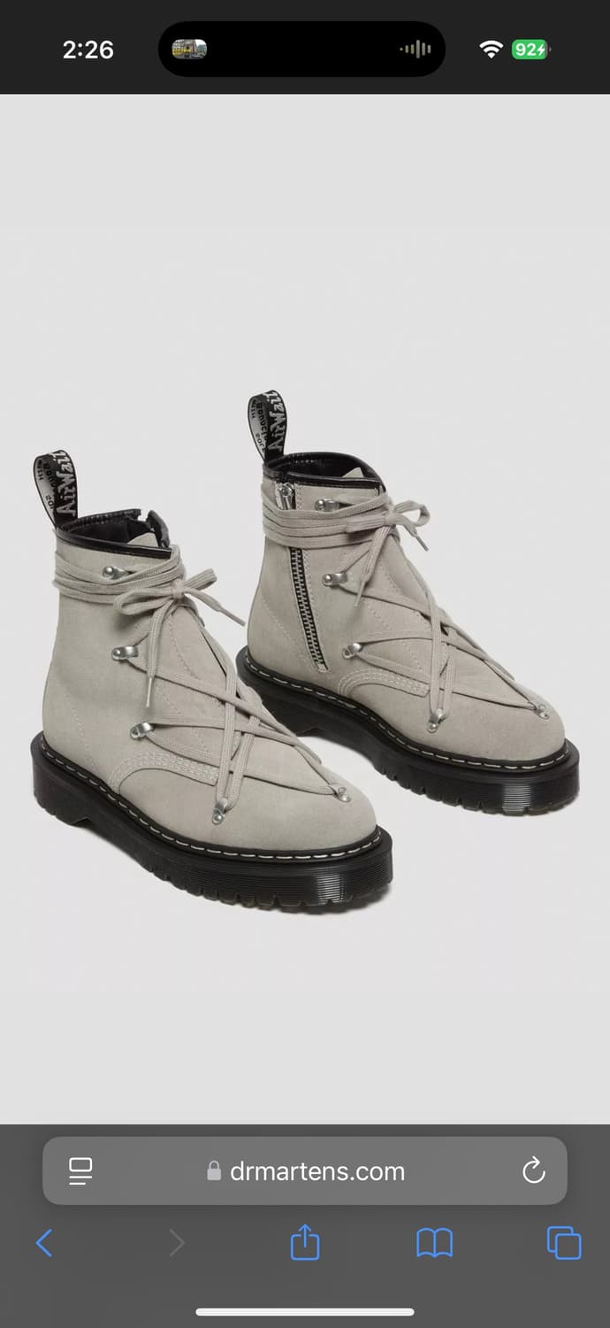 (UK 4) 235 닥터마틴 x 릭오웬스 1460 벡스 스웨이드 부츠 상품이미지3