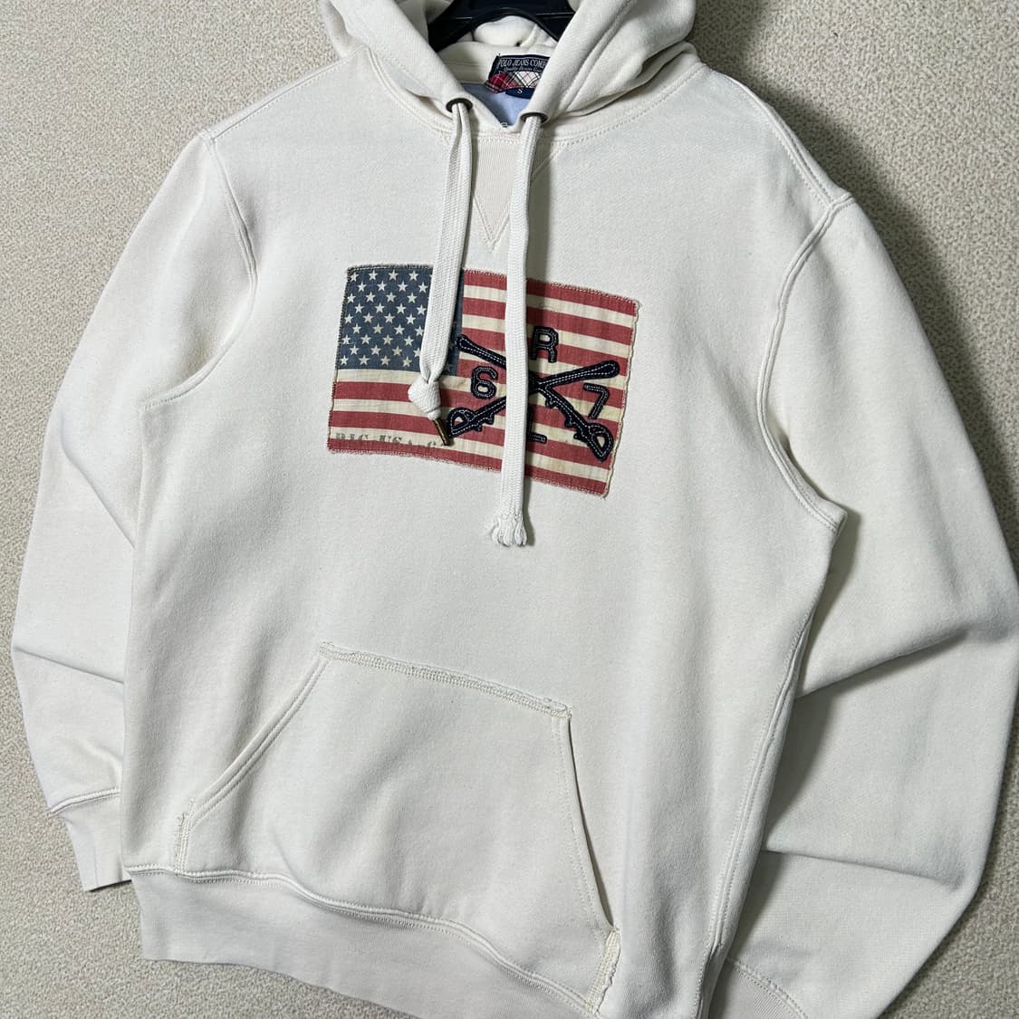 (S) 폴로 성조기 아이보리 후드티  상품이미지2