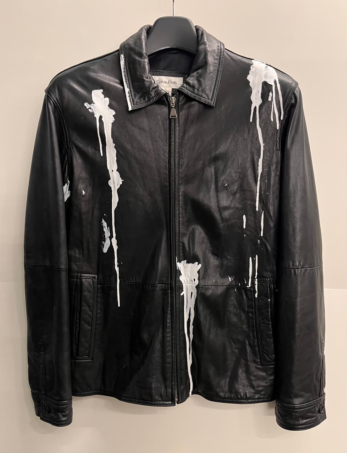 캘빈클라인 가죽 자켓 S (플라워 페인팅) 상품이미지1