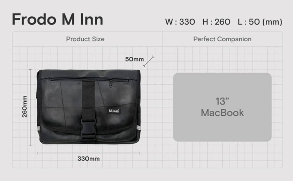 누깍 프로도 타이어 이너튜브 메신저백 M 상품이미지5