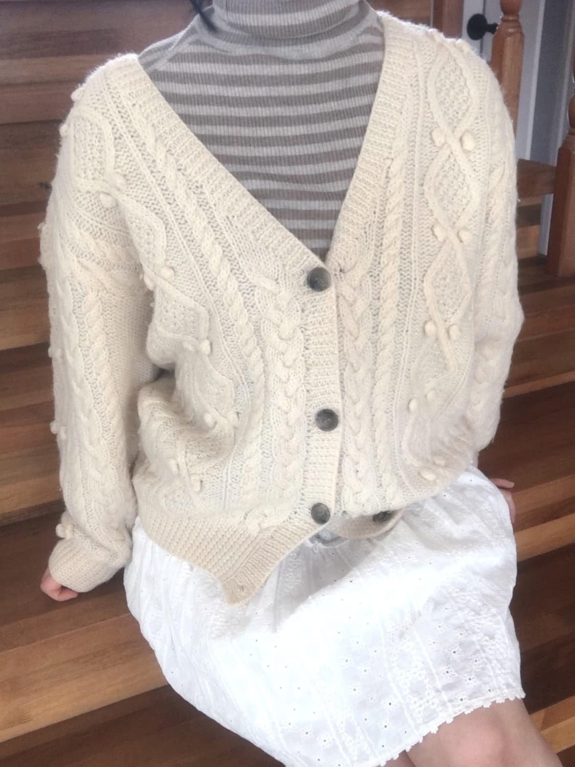 폼폼 니트 가디건 상품이미지3