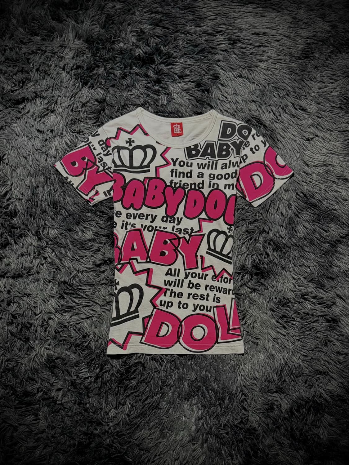 BABY DOLL 핫핑크 팝레터링 빈팔 티셔츠 상품이미지1