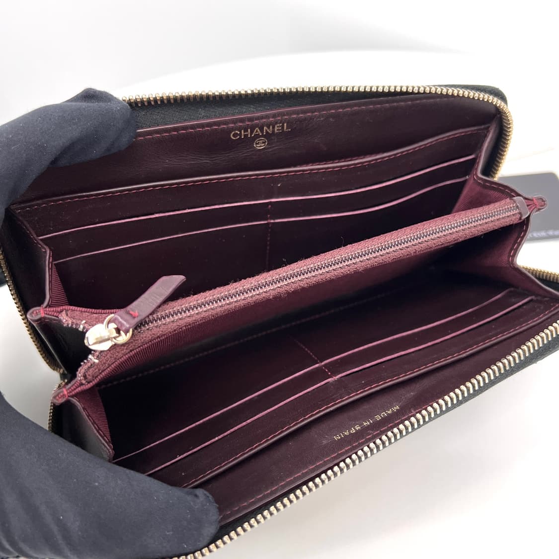 [감정완료] 샤넬 2.55 빈티지 퀼팅 지퍼돌이 장지갑 블랙 상품이미지9