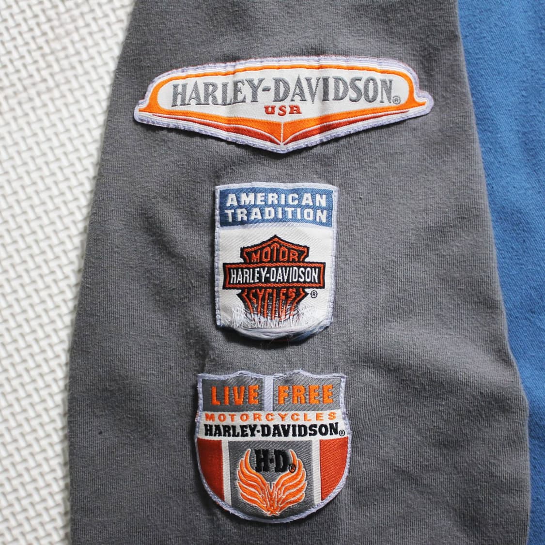 Harley-Davidson 할리 데이비슨 워싱 블루 패치 롱 슬리브 상품이미지6