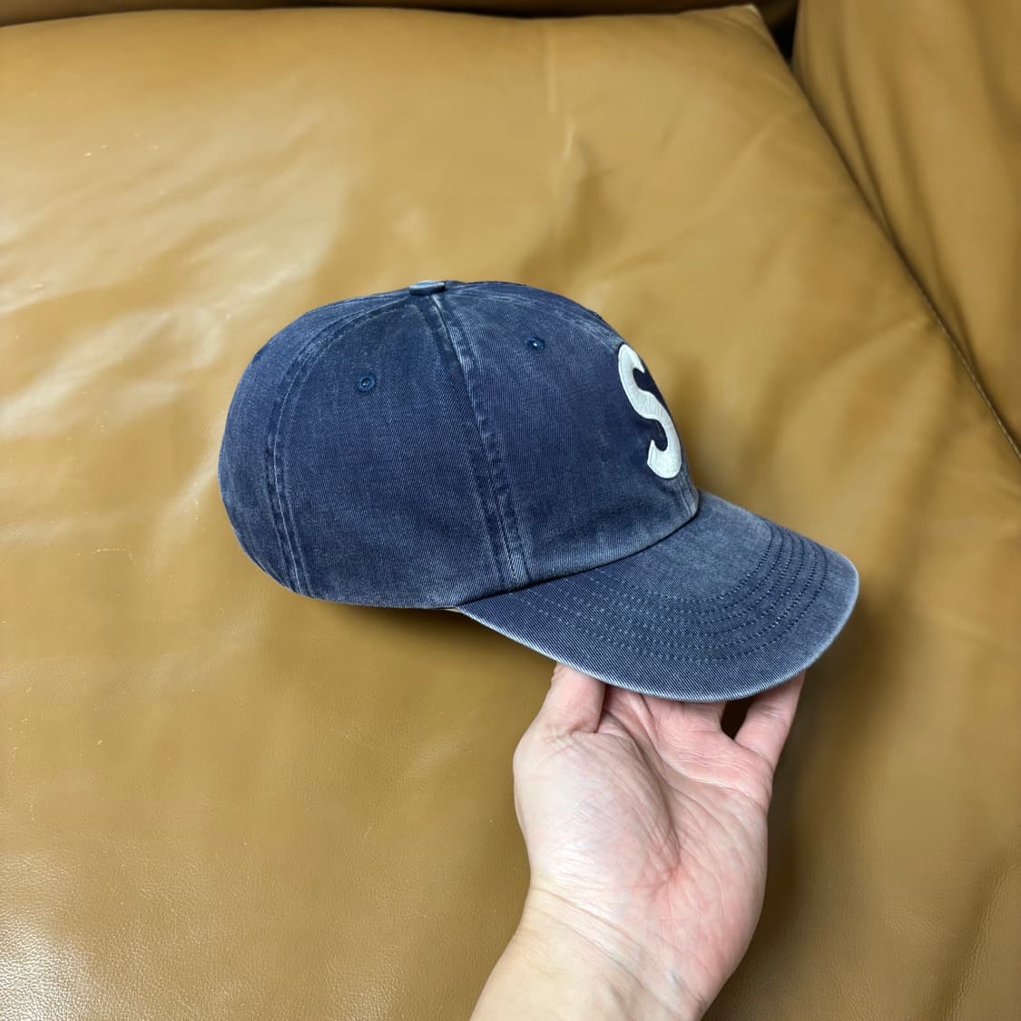 슈프림 S로고 6패널 볼캡 모자 23FW 피그먼트 네이비 상품이미지3