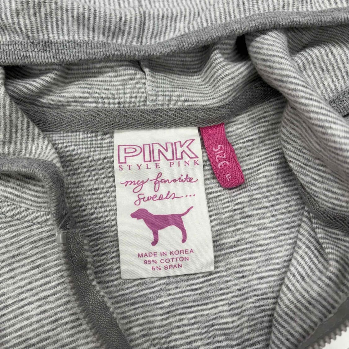 Pink 핑크 y2k 여리핏 그레이 후드집업 희귀져지(F) 상품이미지4