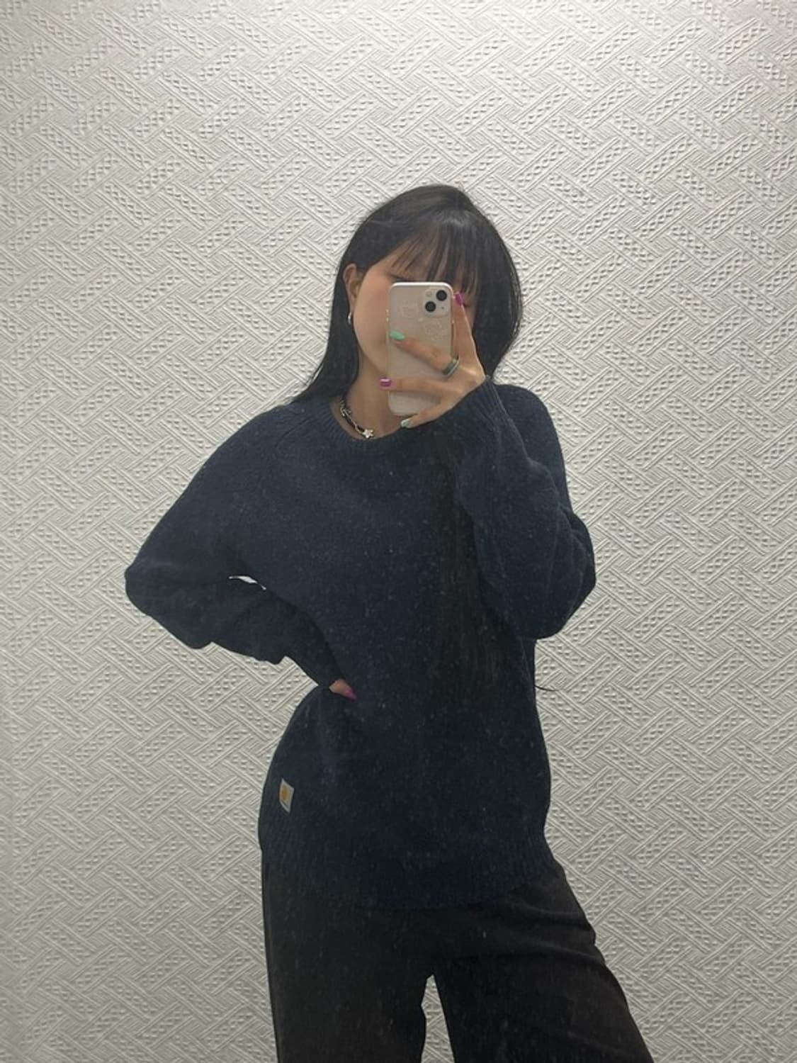 칼하트 WIP 앙글리스틱 캐주얼 오버핏 울 니트 M C06769 상품이미지2