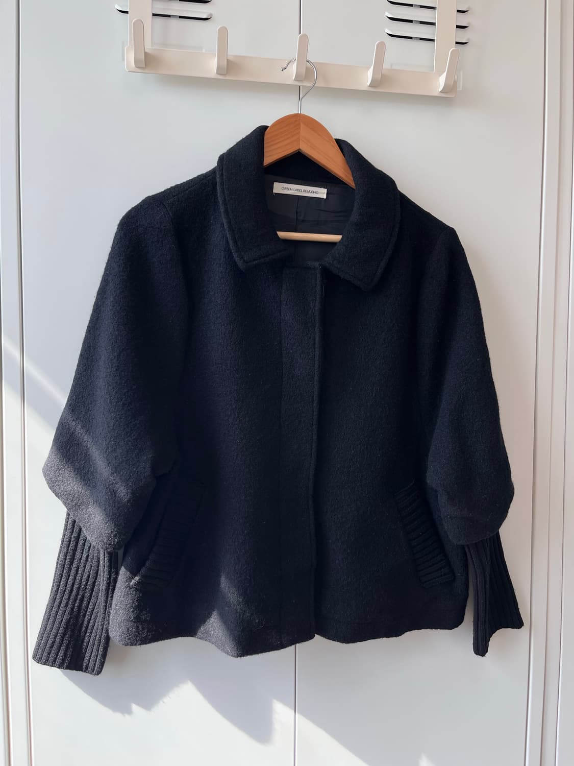 Green label relaxing 시보리 울 셔링코트 상품이미지3