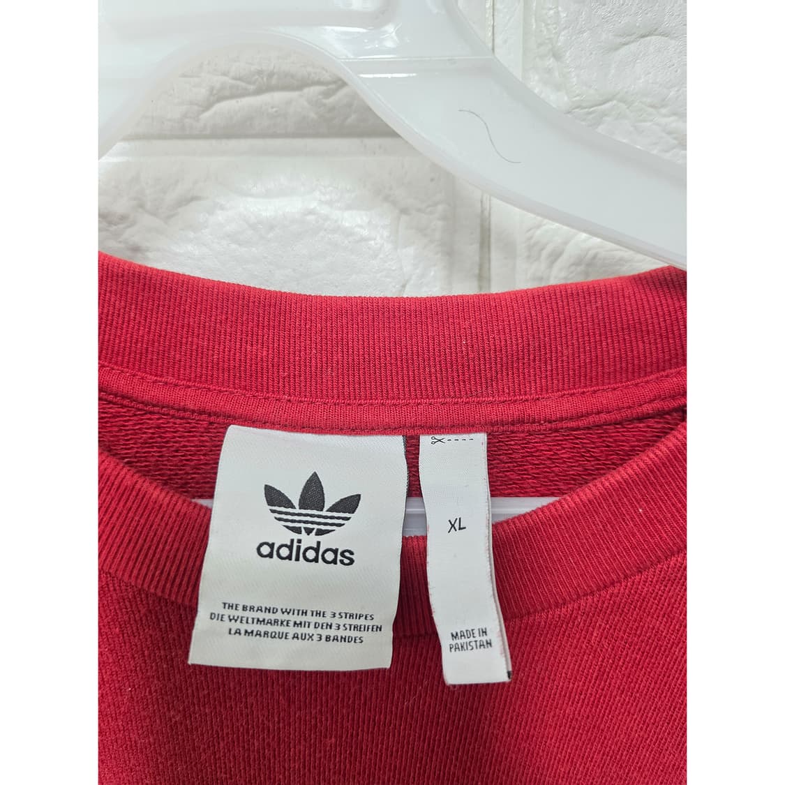 택포) 아디다스 트레포일 크루 맨투맨 XL 레드 상품이미지2