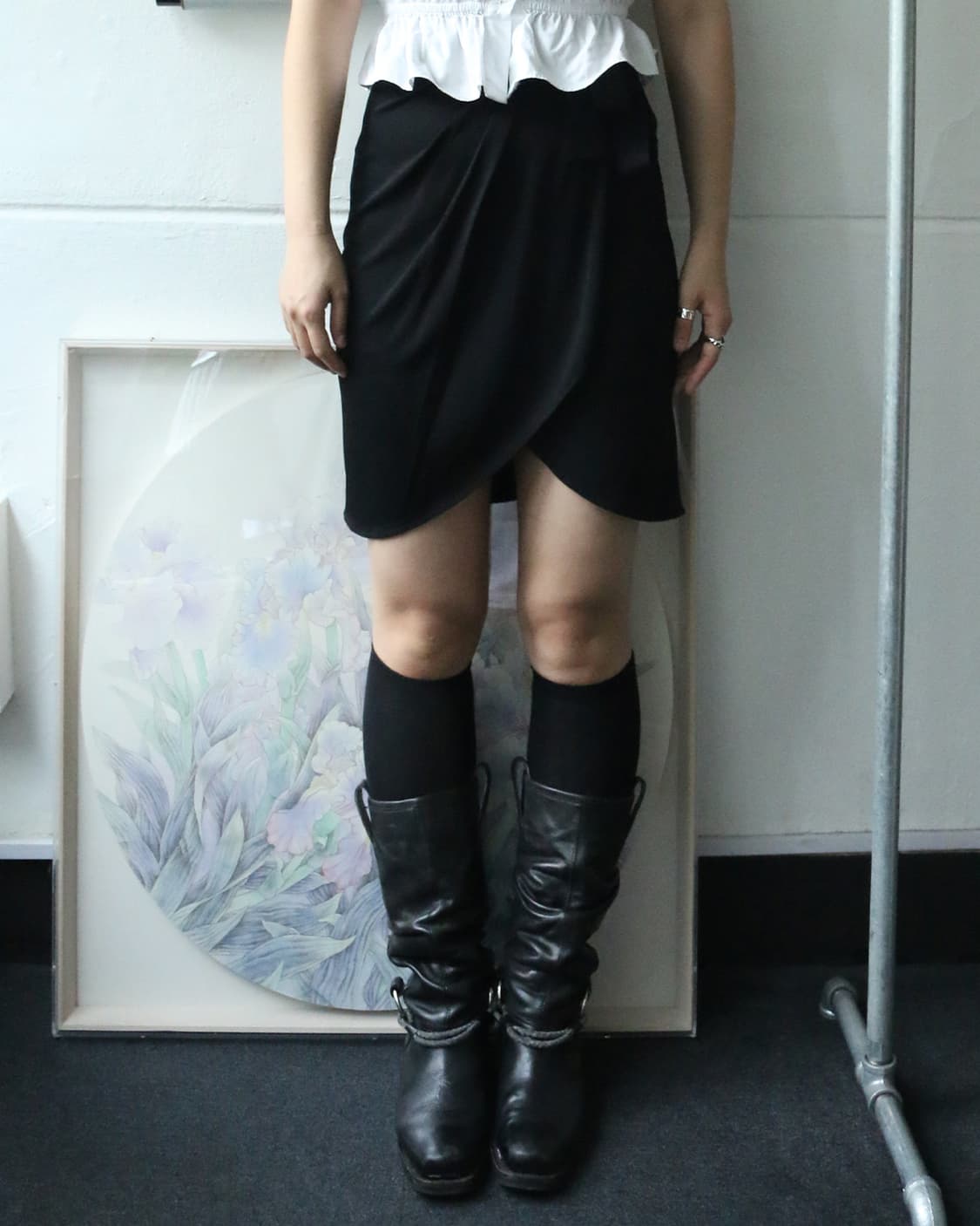 돌체앤가바나 블랙 언발란스 스커트 상품이미지3