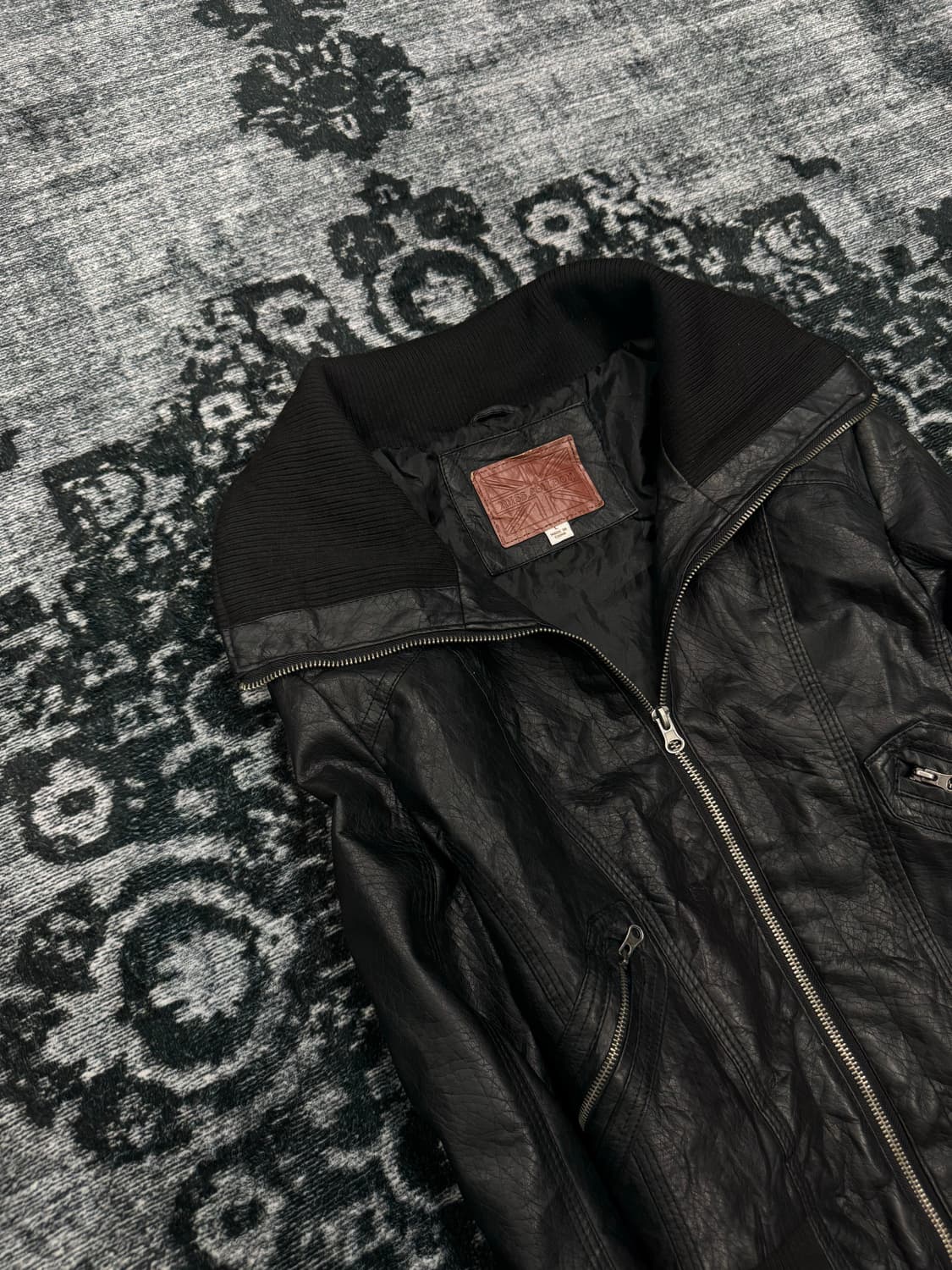 Miss london high neck faux leather jacke 상품이미지2