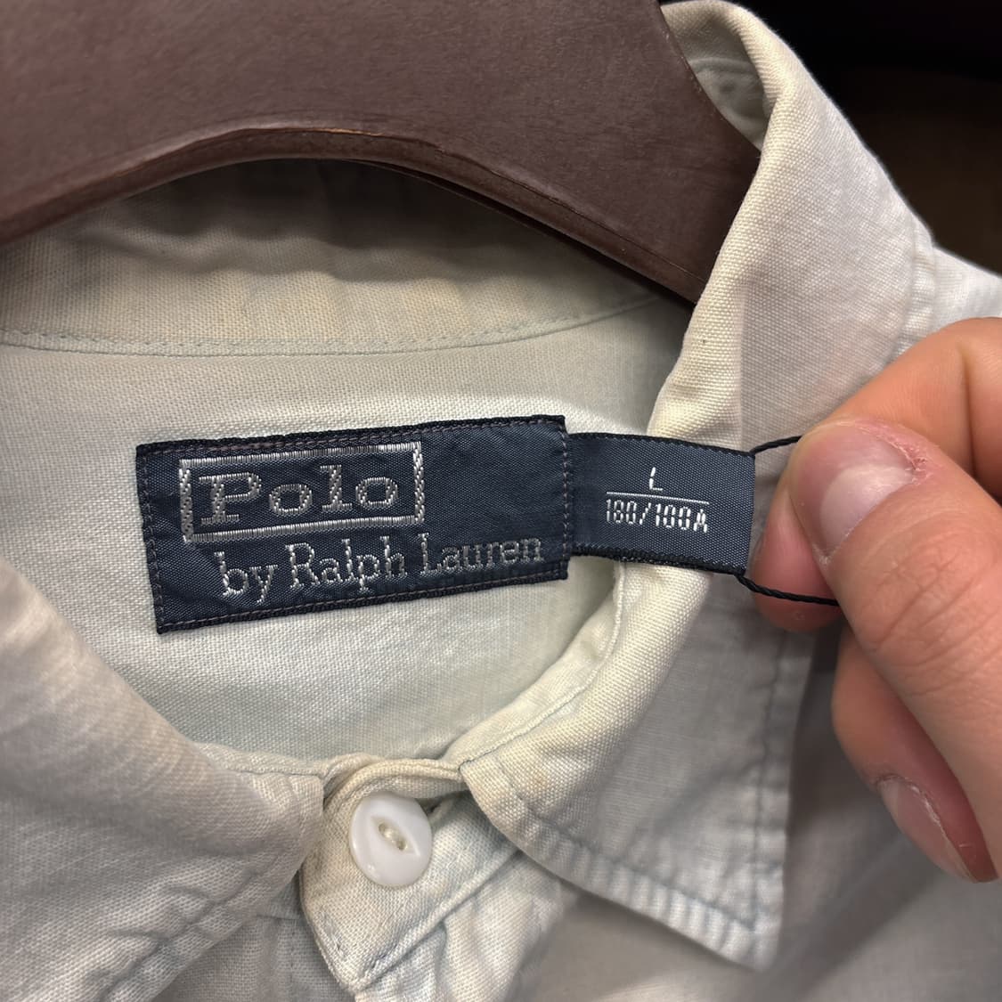 폴로 랄프로렌 네이티브 인디언 헤드 자수 샴브레이 워크셔츠 N1006 상품이미지9