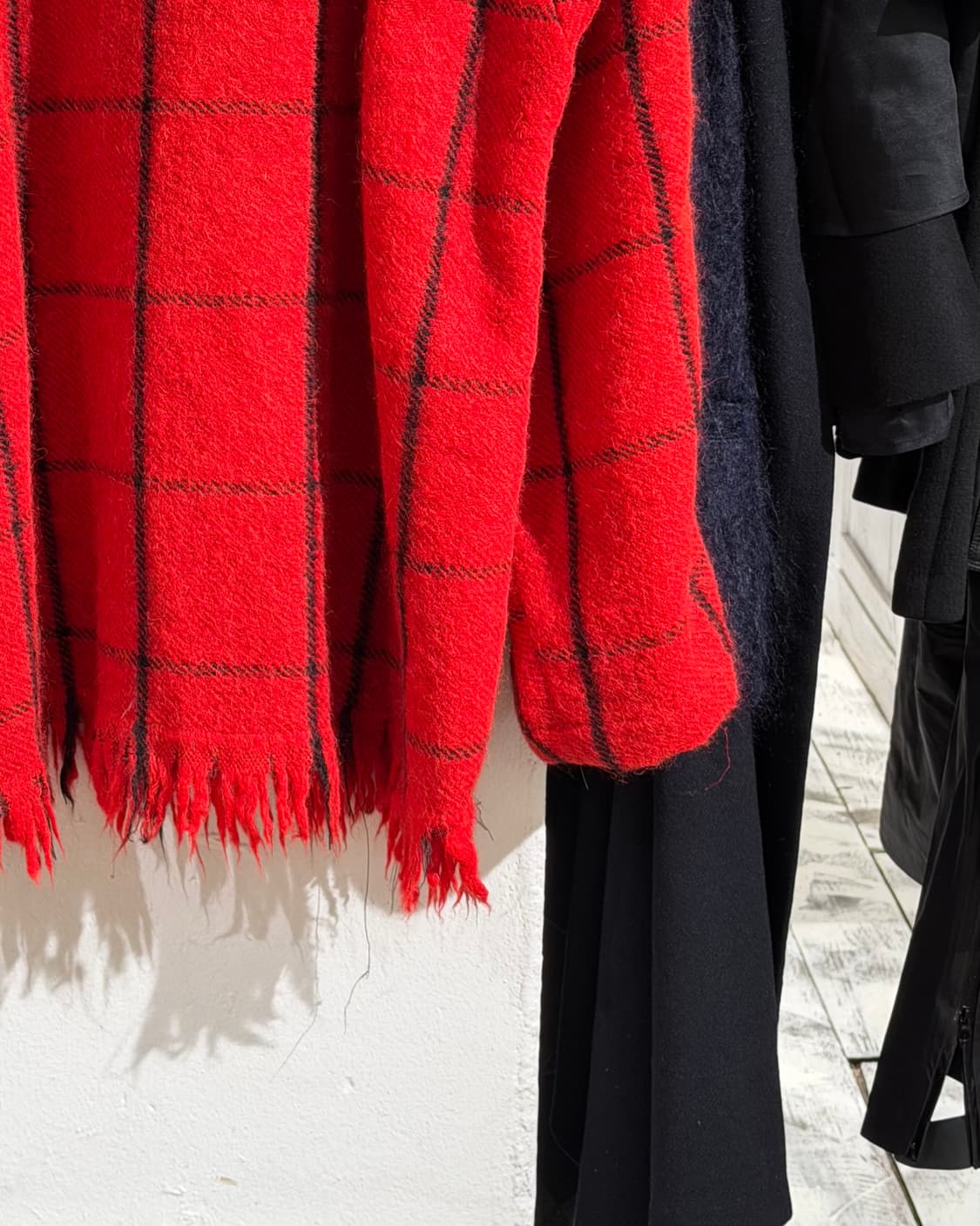 드리스 반 노튼 레드 울 체크 풀오버 니트 상품이미지6