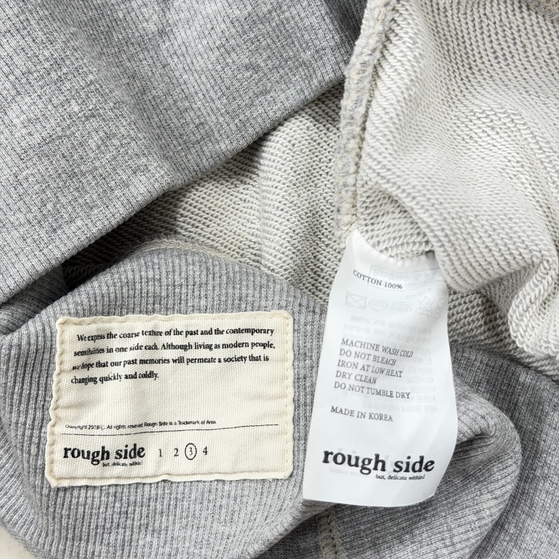 러프사이드 오버사이즈드 패치 후드티 멜란지 그레이 3 상품이미지6