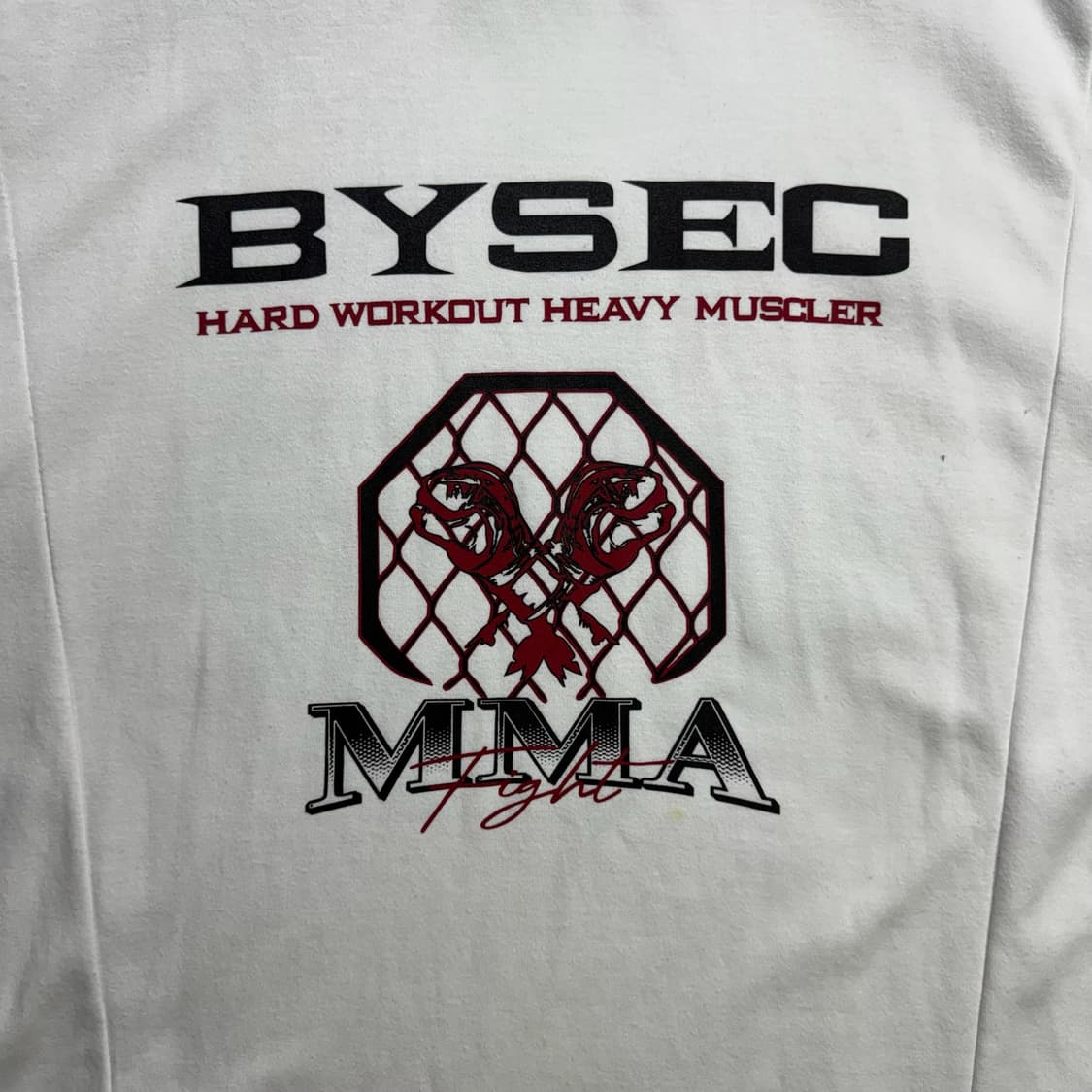 BYSEC 화이트 MMA 오버핏 반팔 상품이미지2