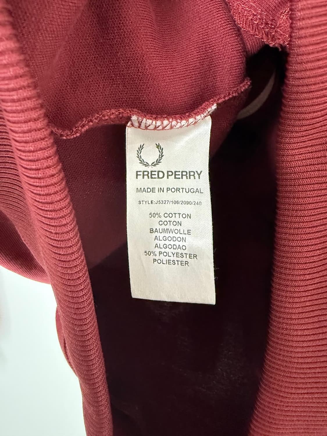 프레드페리 트랙탑 버건디 상품이미지4