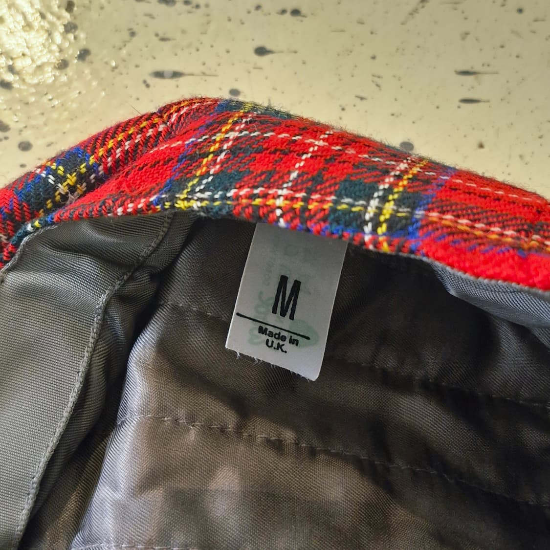 레드 타탄 체크 울 헌팅캡 빵모자 상품이미지3