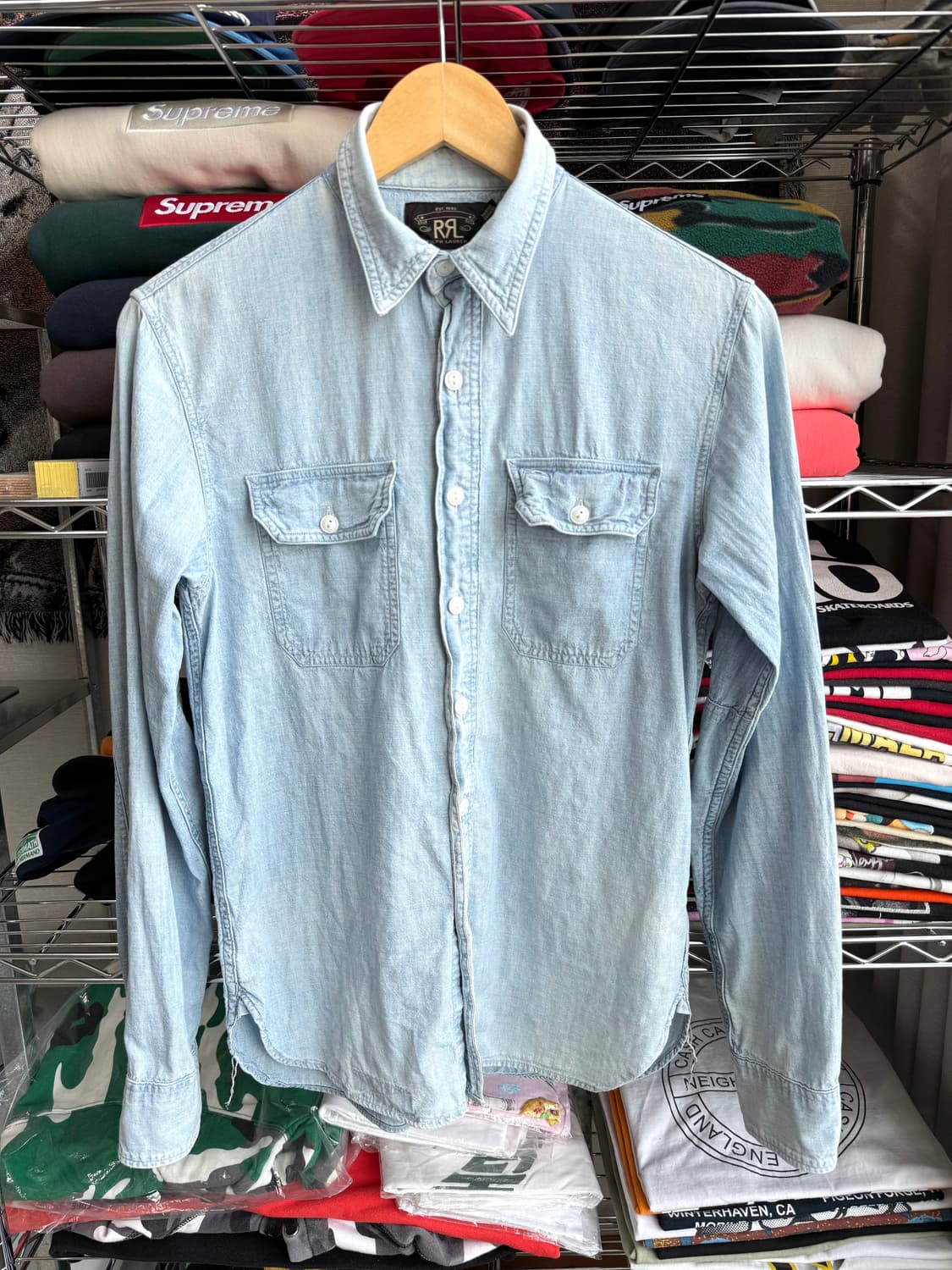 더블알엘 데님 셔츠 상품이미지1