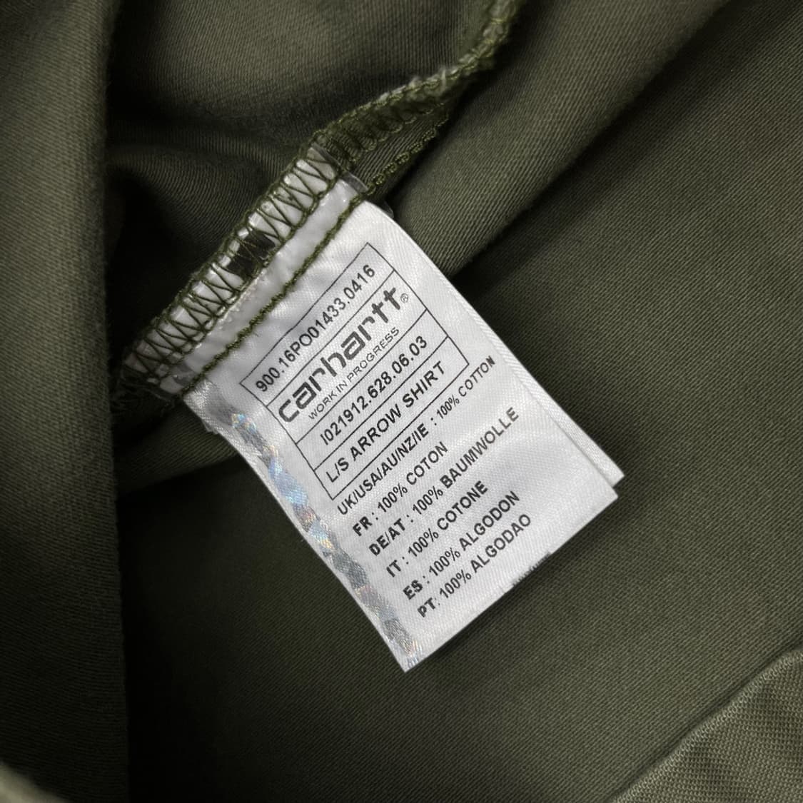 칼하트 카키 버튼 자켓 S 상품이미지6