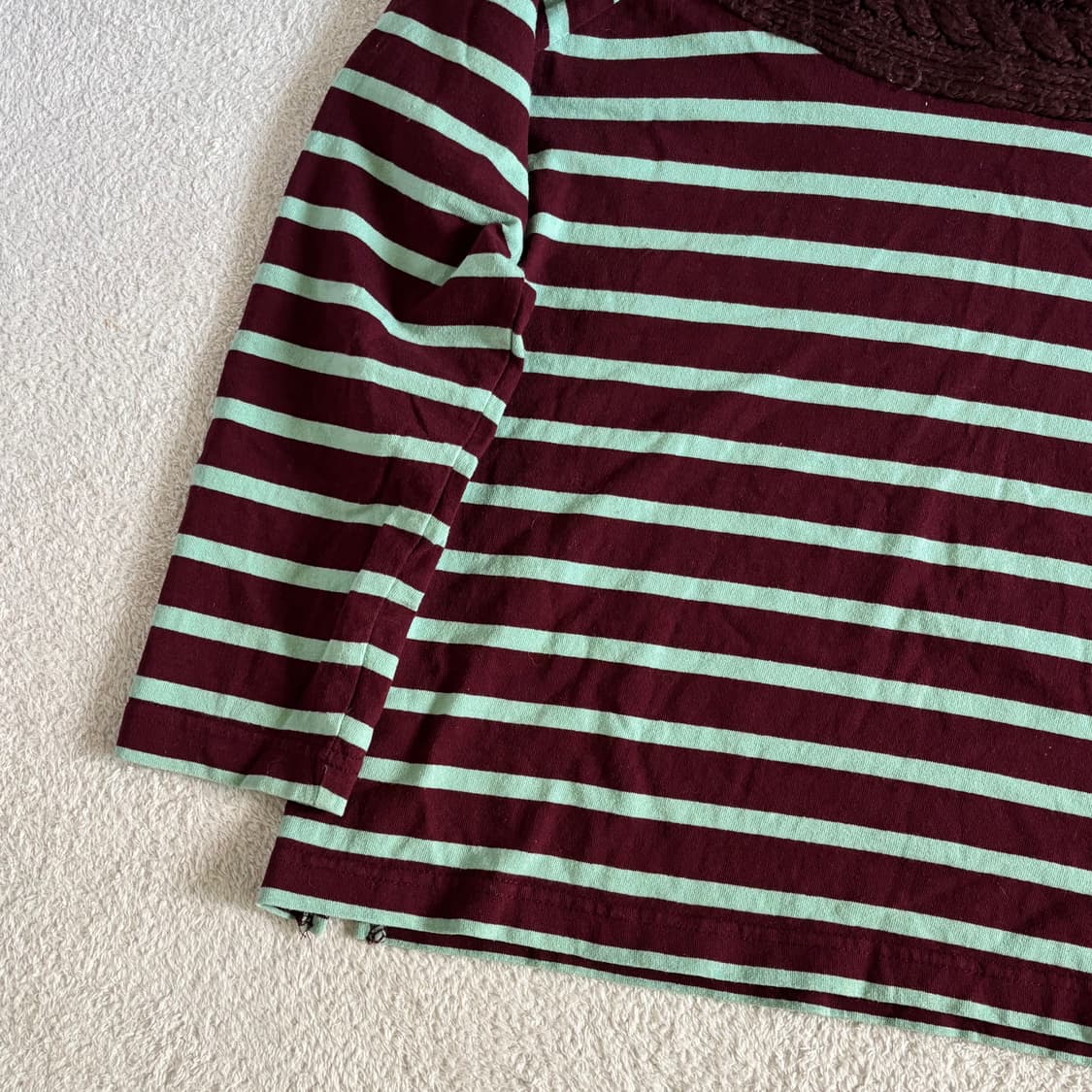 일본빈티지 titicaca 민트초코 니트포인트 탑 상품이미지5