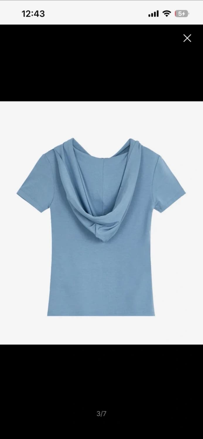 락케이크 하늘색 후드 반팔 상품이미지2