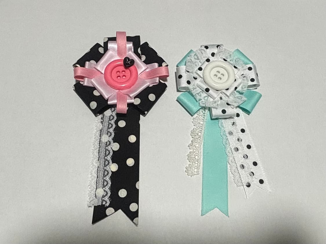 핑크&블랙 도트 로제트 상품이미지3