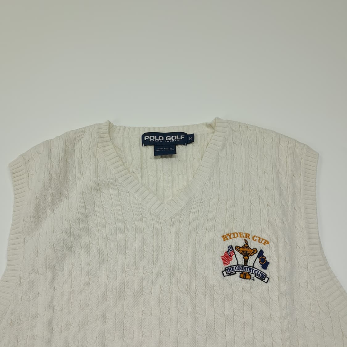 CL158 M 폴로골프 케이블 니트 자수 패치 니트 조끼 상품이미지2