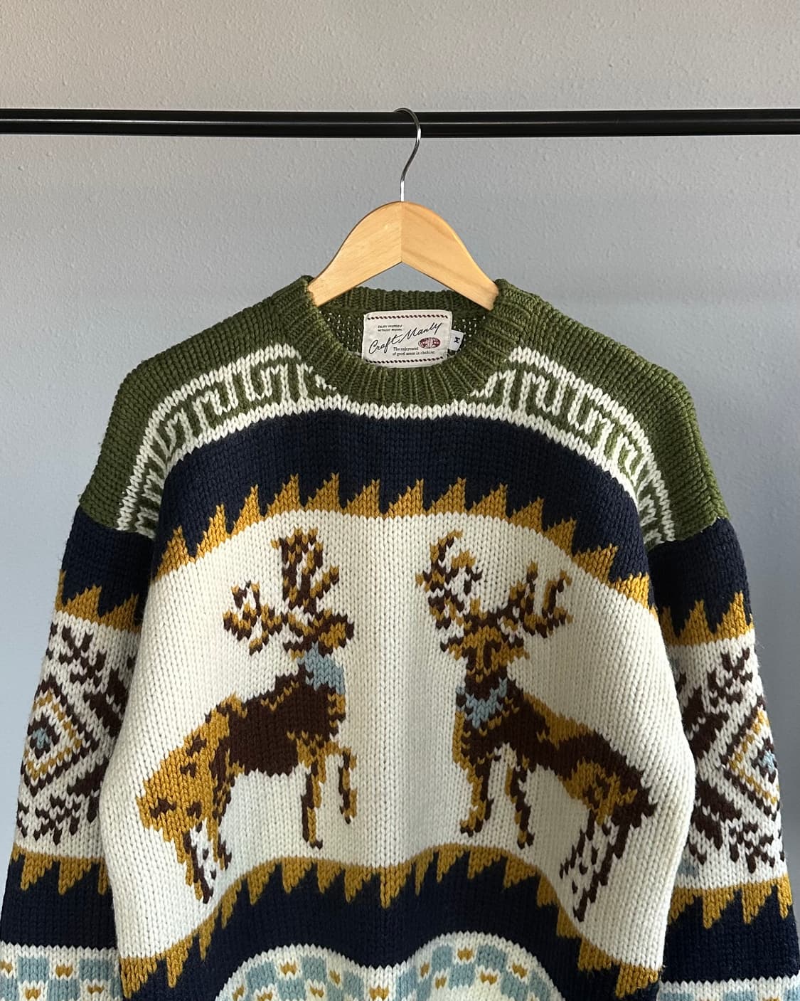 [L]CRAFT MANLY JPN 90s 코위찬 헤비울 니트 스웨터 상품이미지2