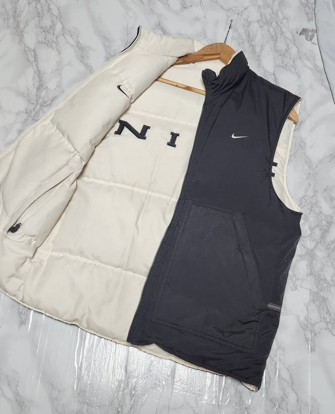 나이키 00s 빅로고 올드스쿨 양면 패딩 조끼 베스트 자켓 상품이미지2