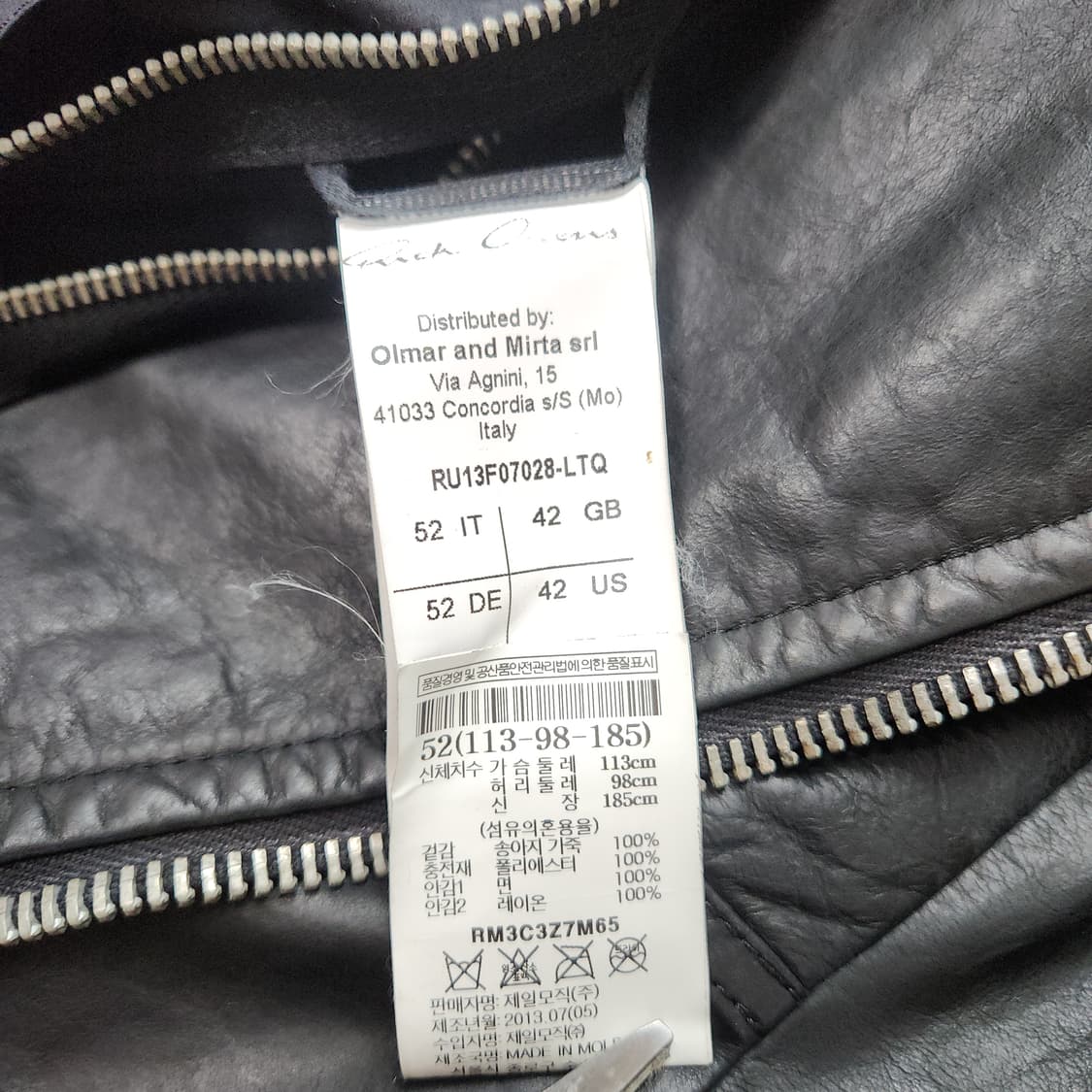 [52] 13FW 릭오웬스 바우하우스 송아지 가죽자켓 상품이미지9