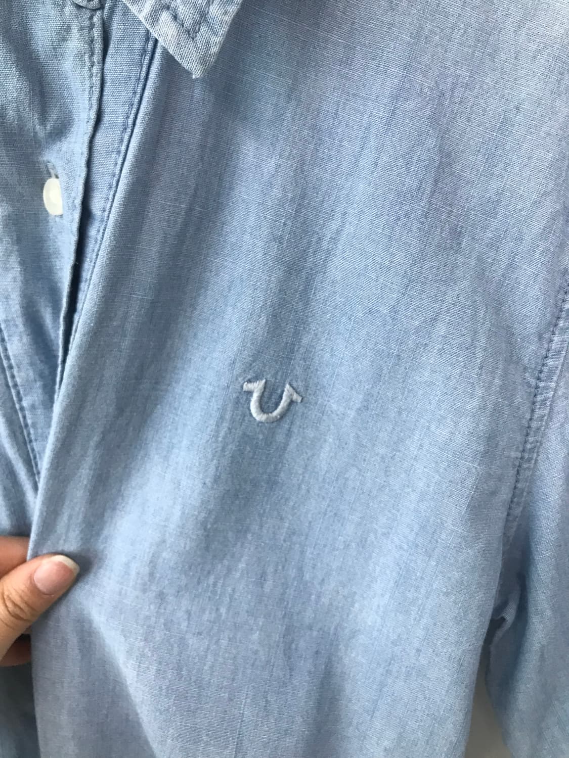 트루릴리전 자수로고 데님 루즈핏 원피스 상품이미지4