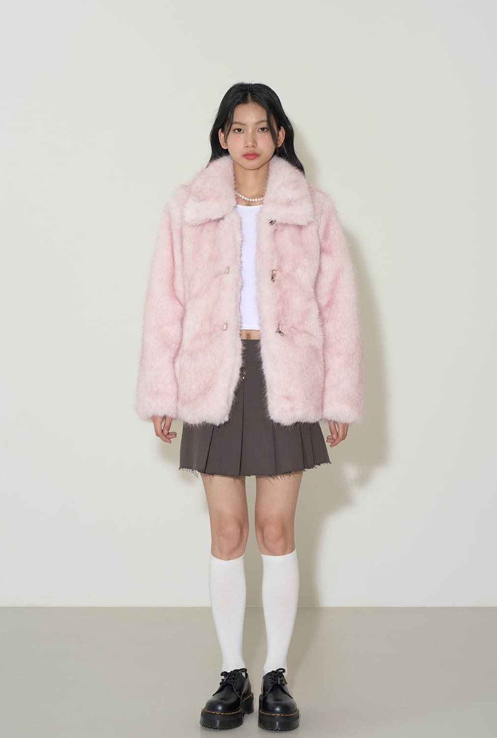 (새상품) 일리고 시어링 퍼 자켓 핑크 상품이미지1