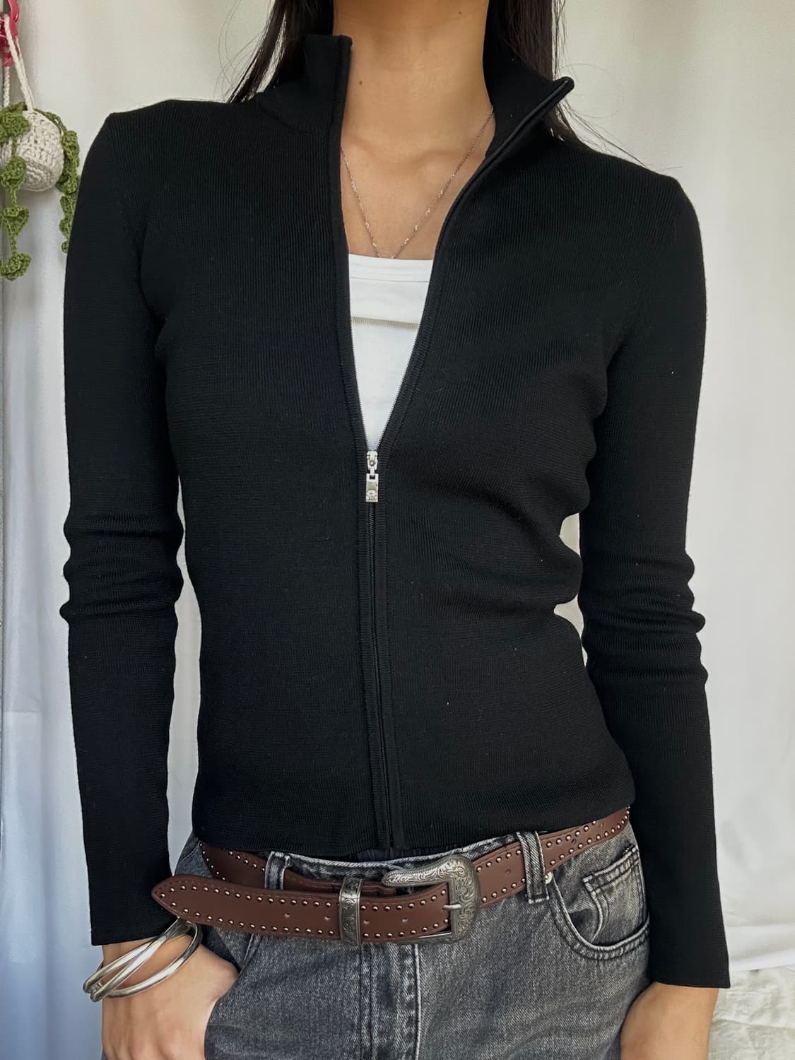 빈티지 울 풀집업 니트 가디건 상품이미지3