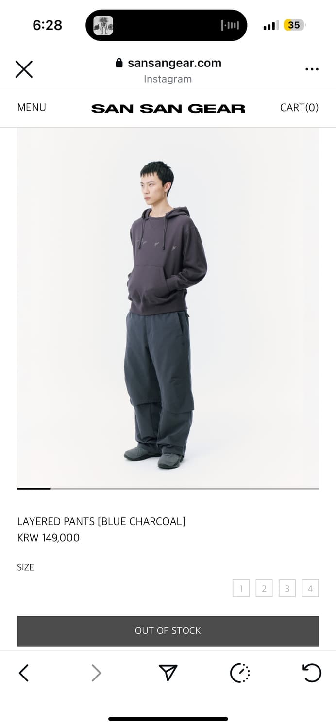 LAYERED PANTS [BLUE CHARCOAL] 2사이즈 상품이미지1