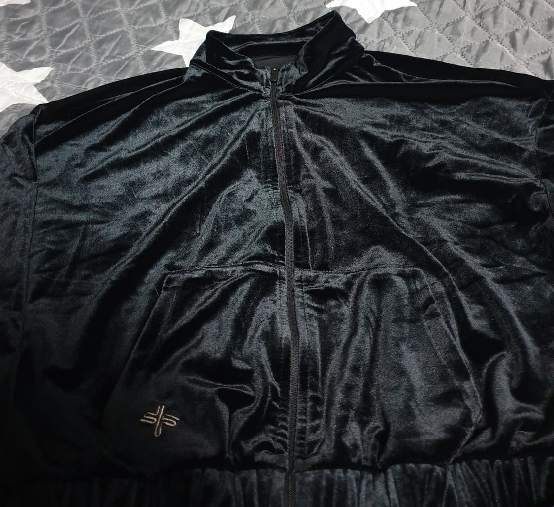 젝시믹스 벨벳 트레이닝 셋업 블랙 (M) 상의:크롭 하의:조거 상품이미지2