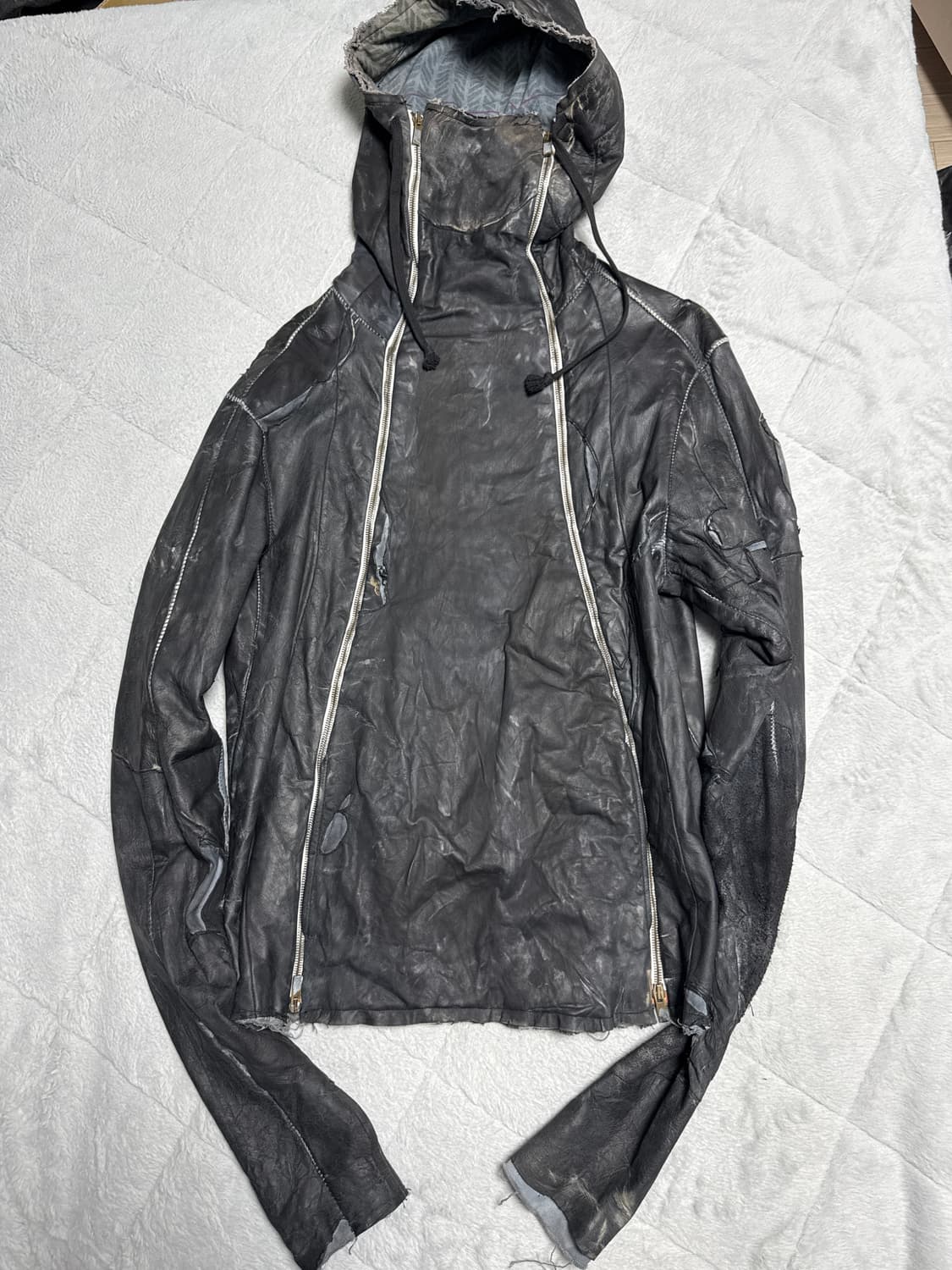 ZAM BARRETT 24ss 타입III 더블 지퍼 문스타가죽 후디자켓 상품이미지5