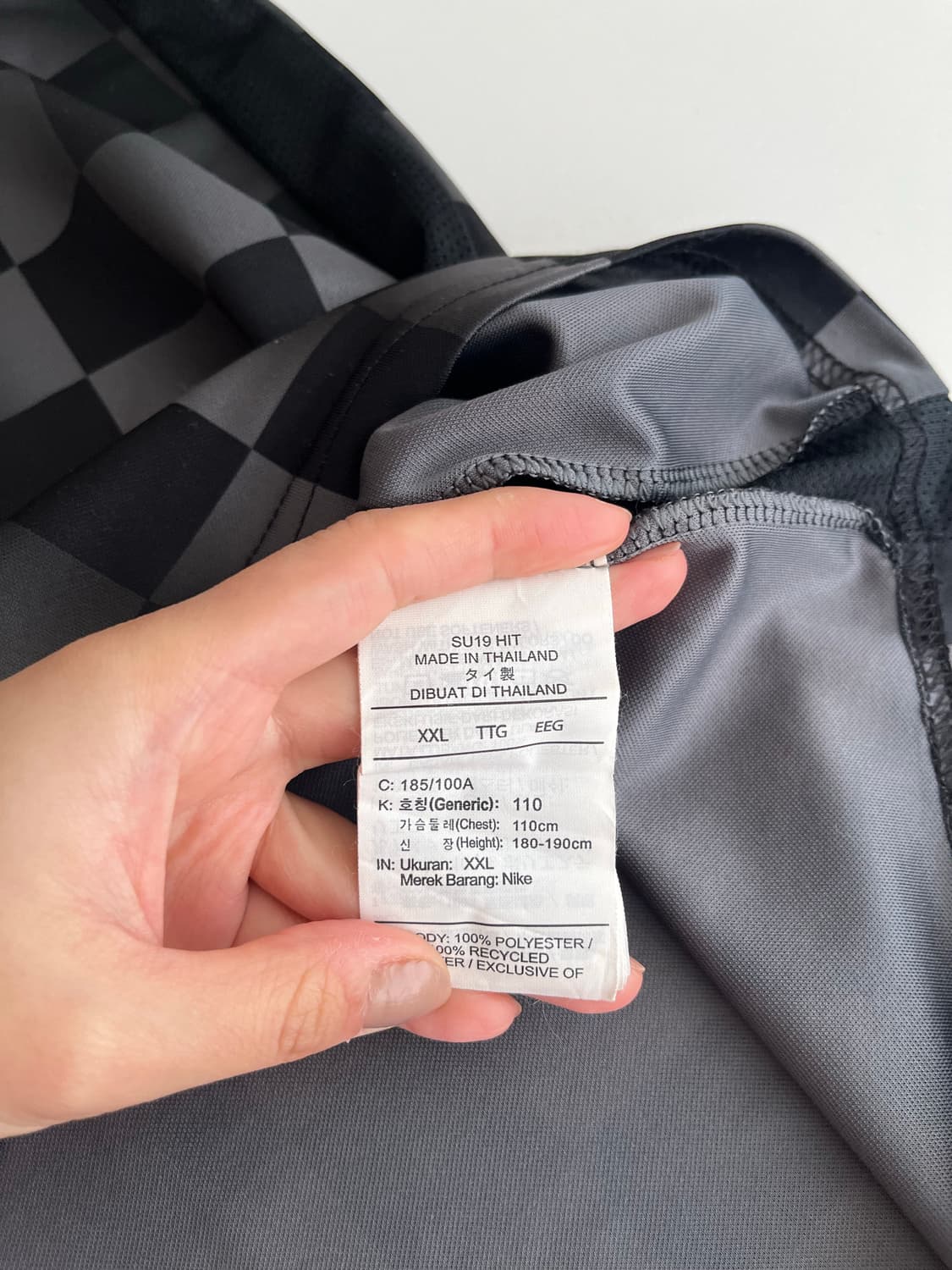 XXL) 나이키 드라이핏 체커보드 반팔 티셔츠 블랙 상품이미지5