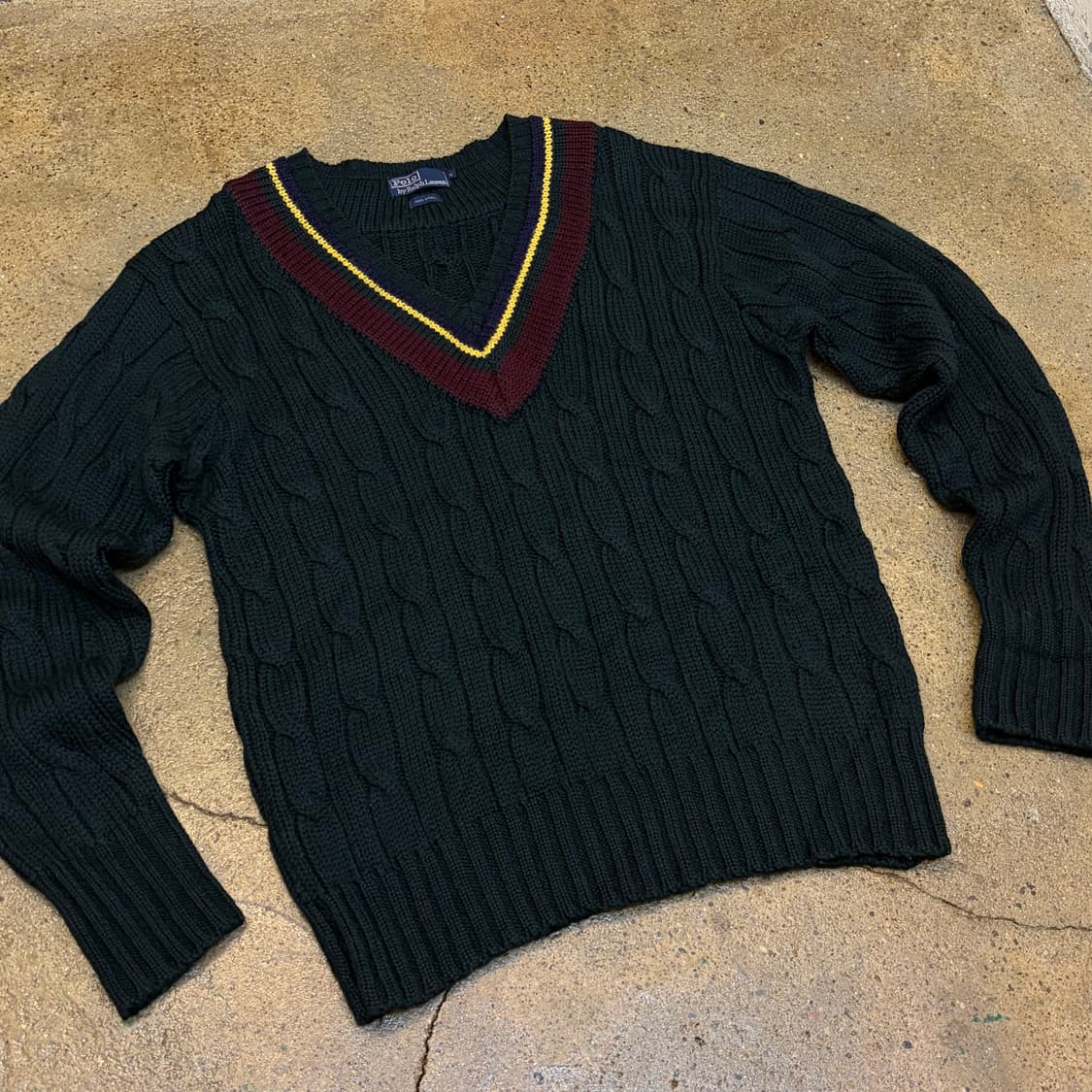새상품급 90s USA 빈티지 폴로랄프로렌 브이넥 100% 울 니트  상품이미지2