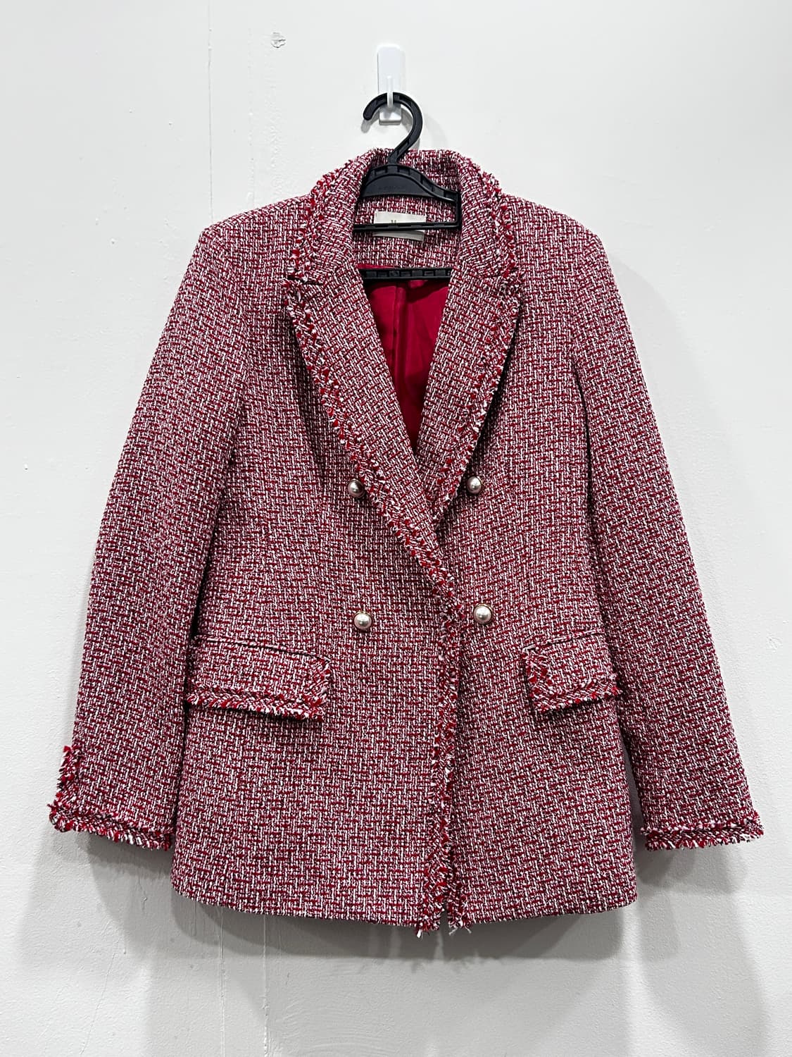 지고트 레드 트위드 자켓 55-66사이즈 상품이미지10