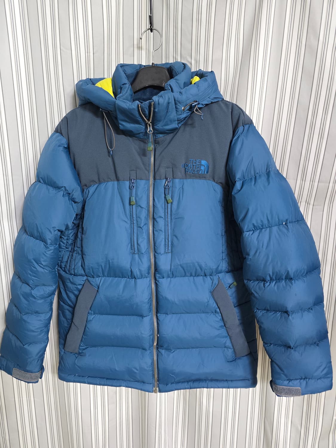 (100) 노스페이스 블루/네이비 후드 구스다운 패딩 자켓 상품이미지1