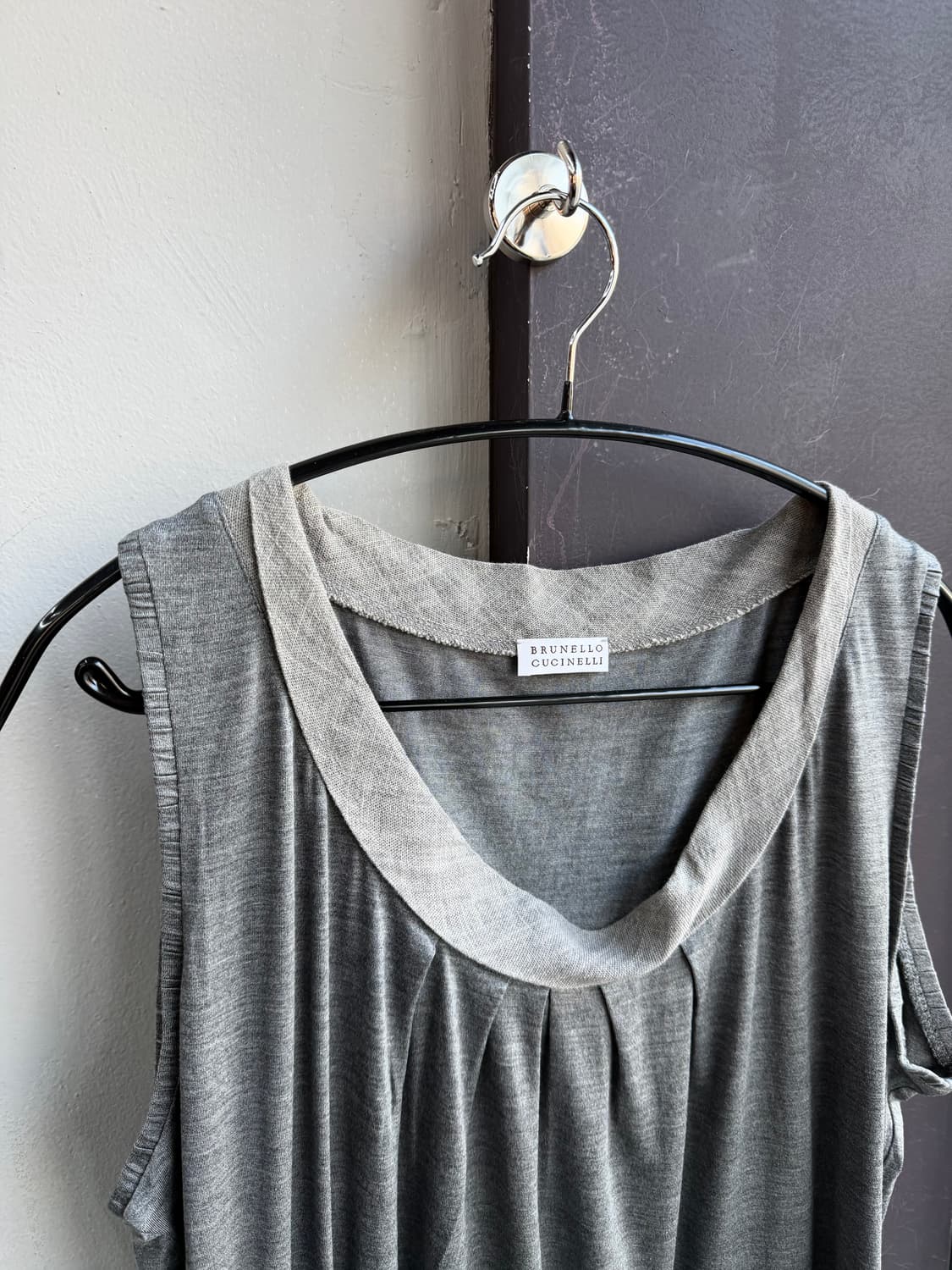 F/ 브루넬로쿠치넬리 실크 셔링 민소매 원피스 상품이미지3