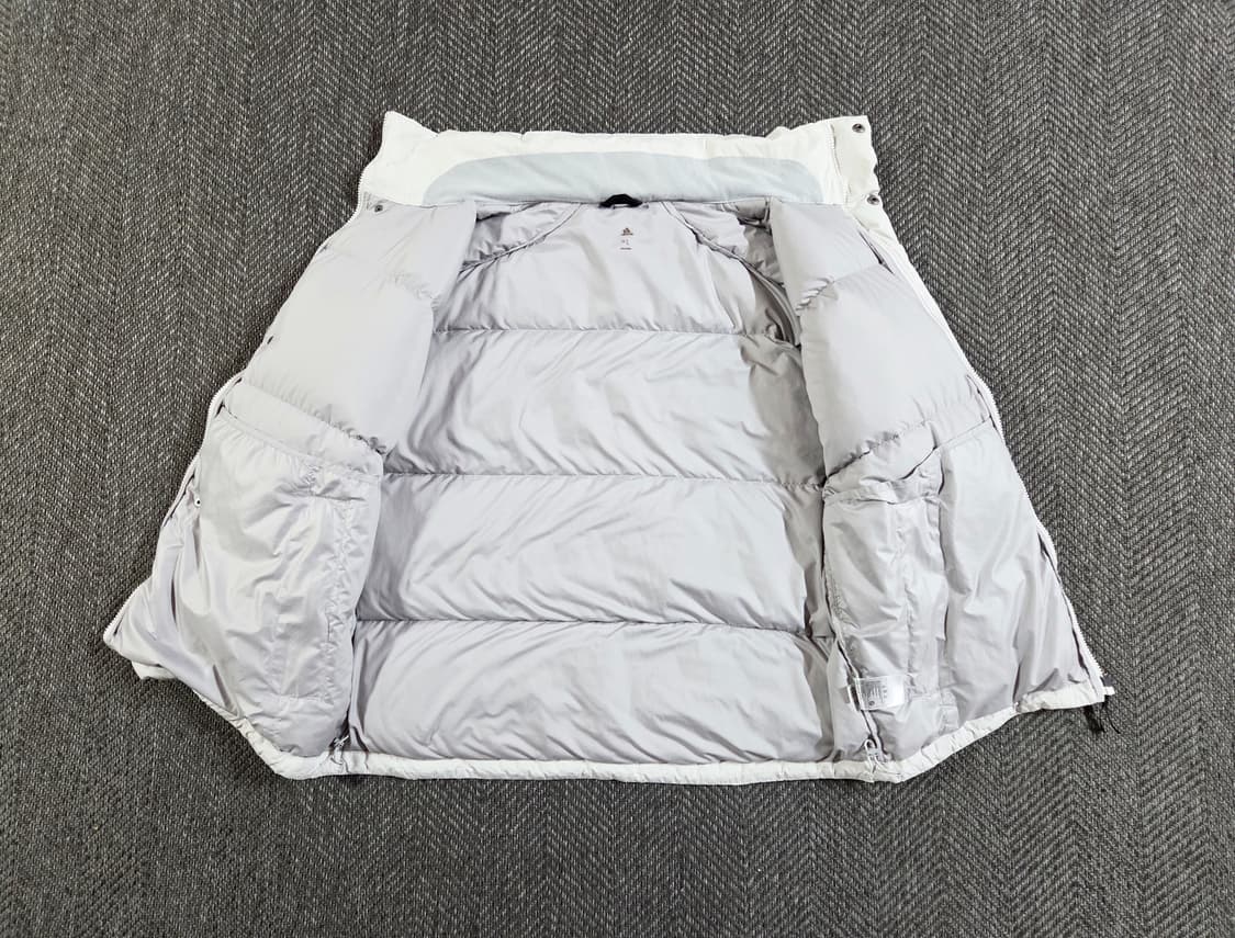 아디다스 Adidas 아이보리 화이트 삼선 퍼프 다운 패딩 상품이미지4