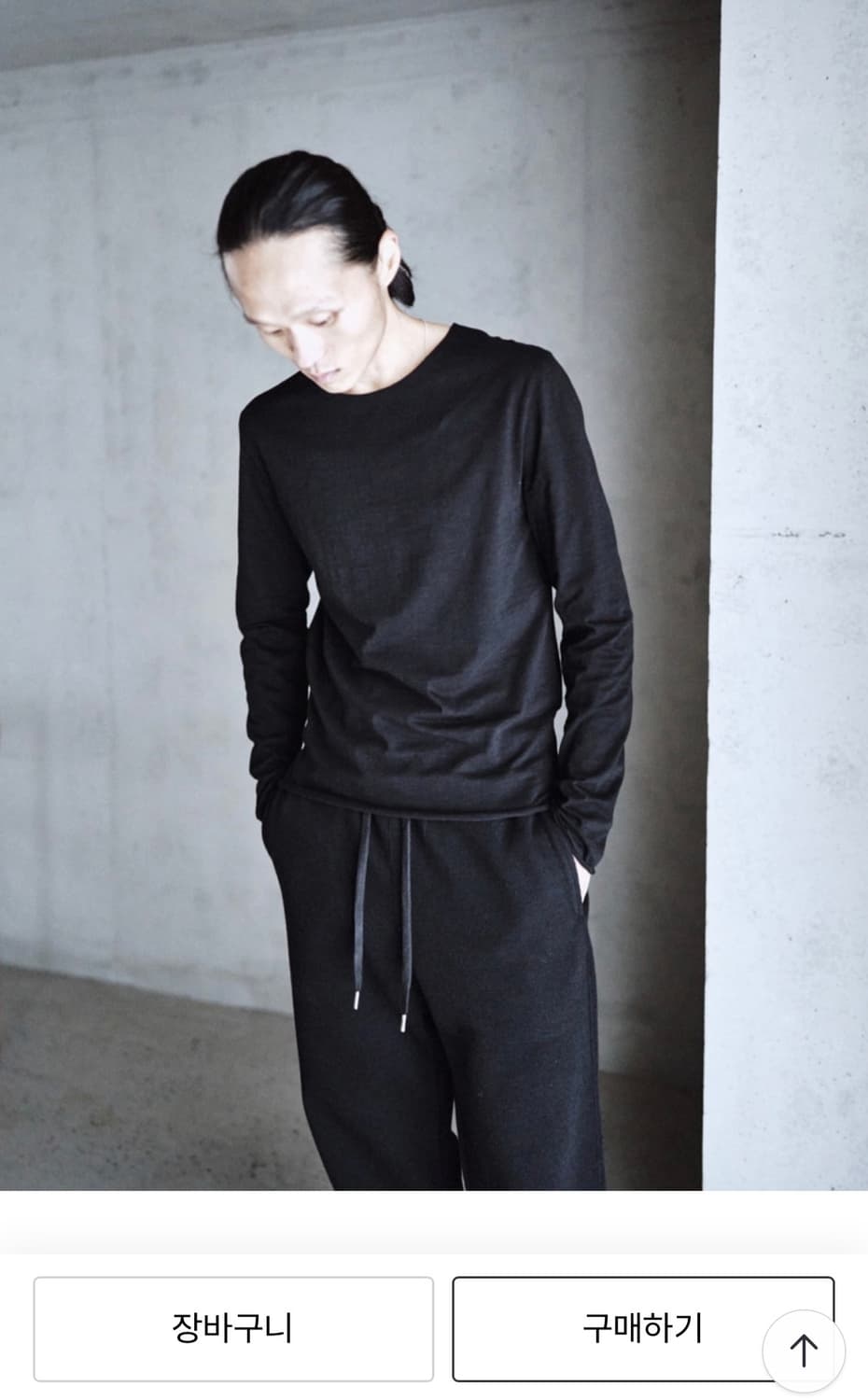 모노프리베 Textured Roll Long Sleeve 블랙 상품이미지2