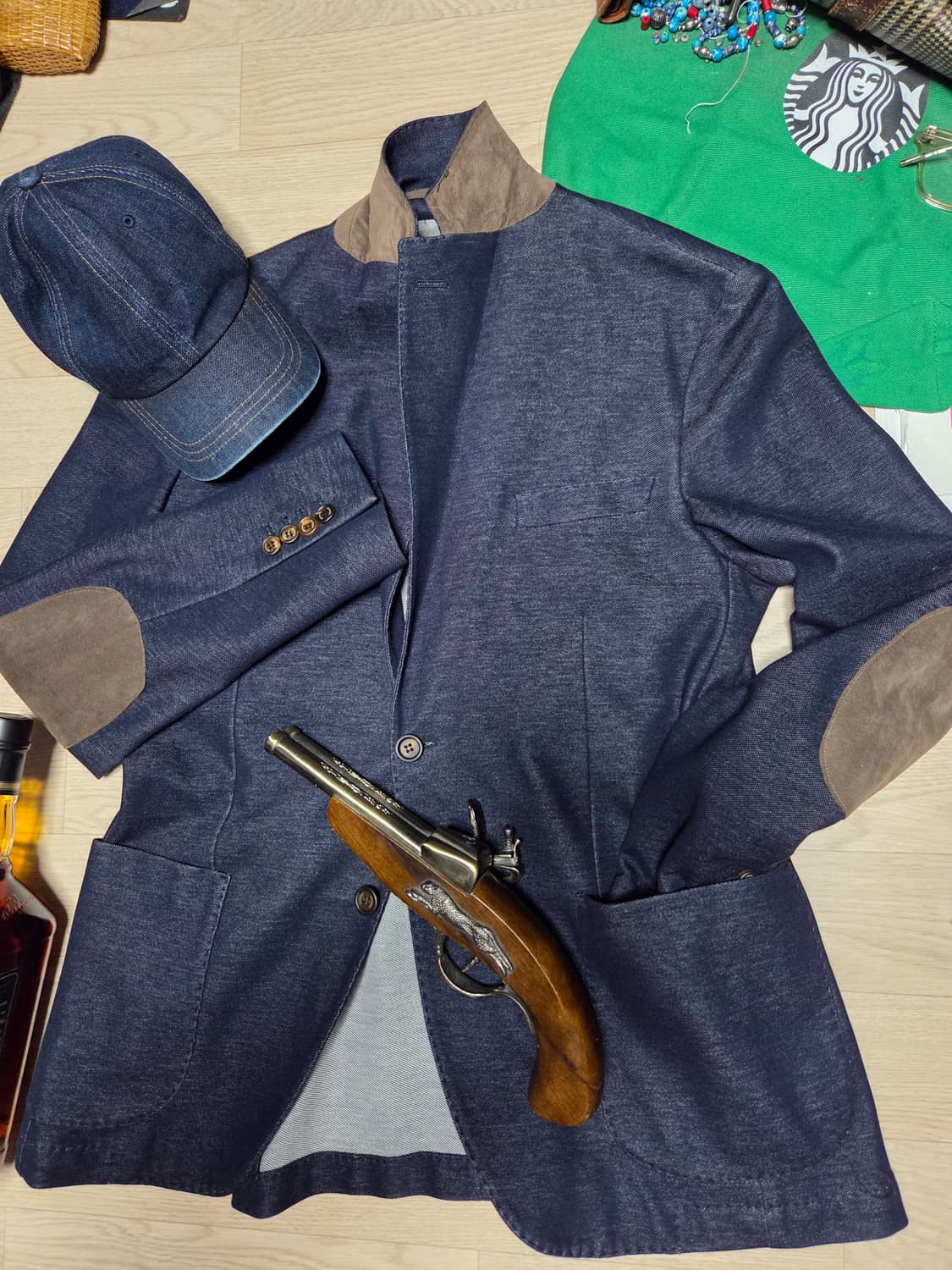 (3회 착용)(ITALY)ELEVENTY 데님 블레이저 인디고 패치 자켓 상품이미지2