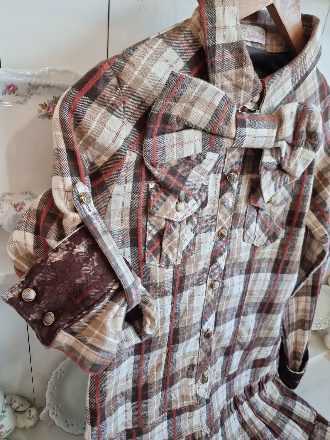 리즈리사초코무드 체크리본원피스 상품이미지6