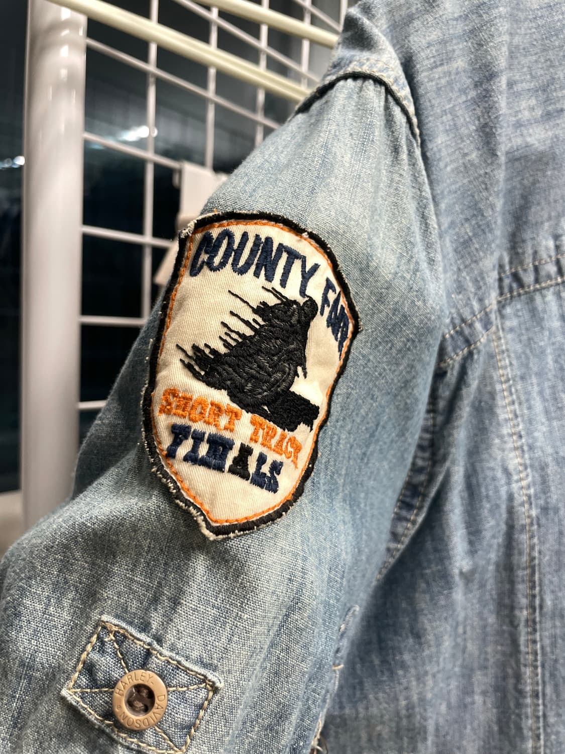 빈티지 할리 데님 반팔자켓 상품이미지3