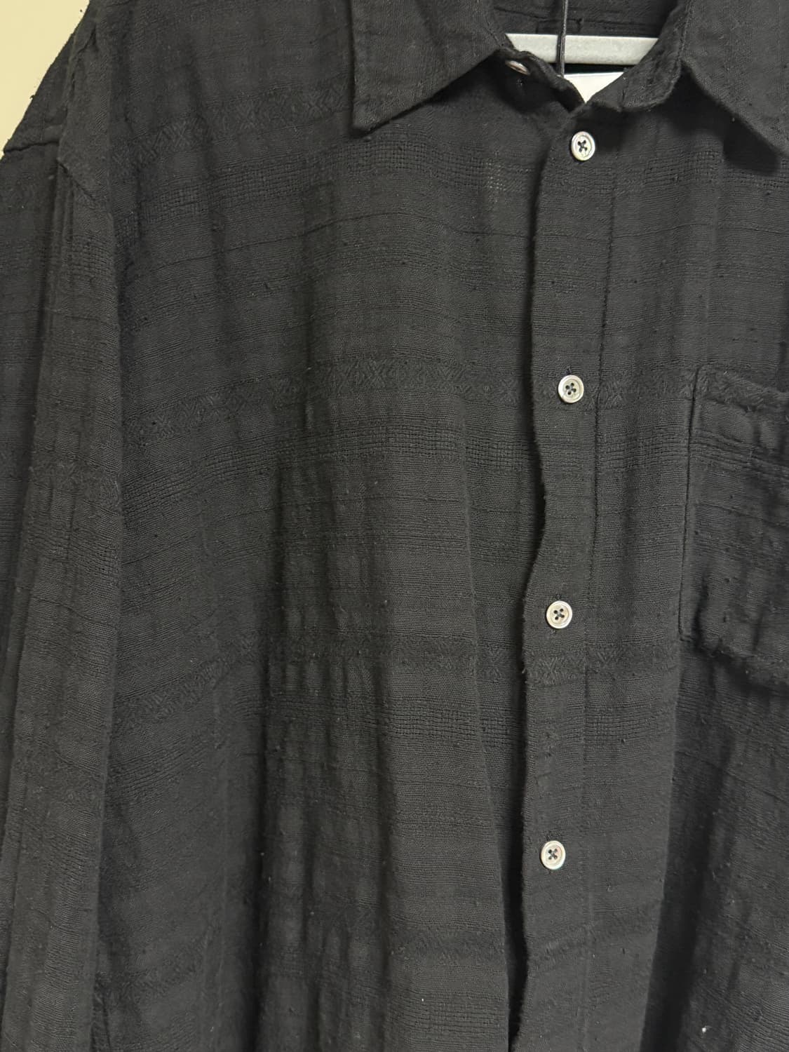 [2] 해칭룸 거즈 스트라이프 클래식 셔츠 블랙 상품이미지3