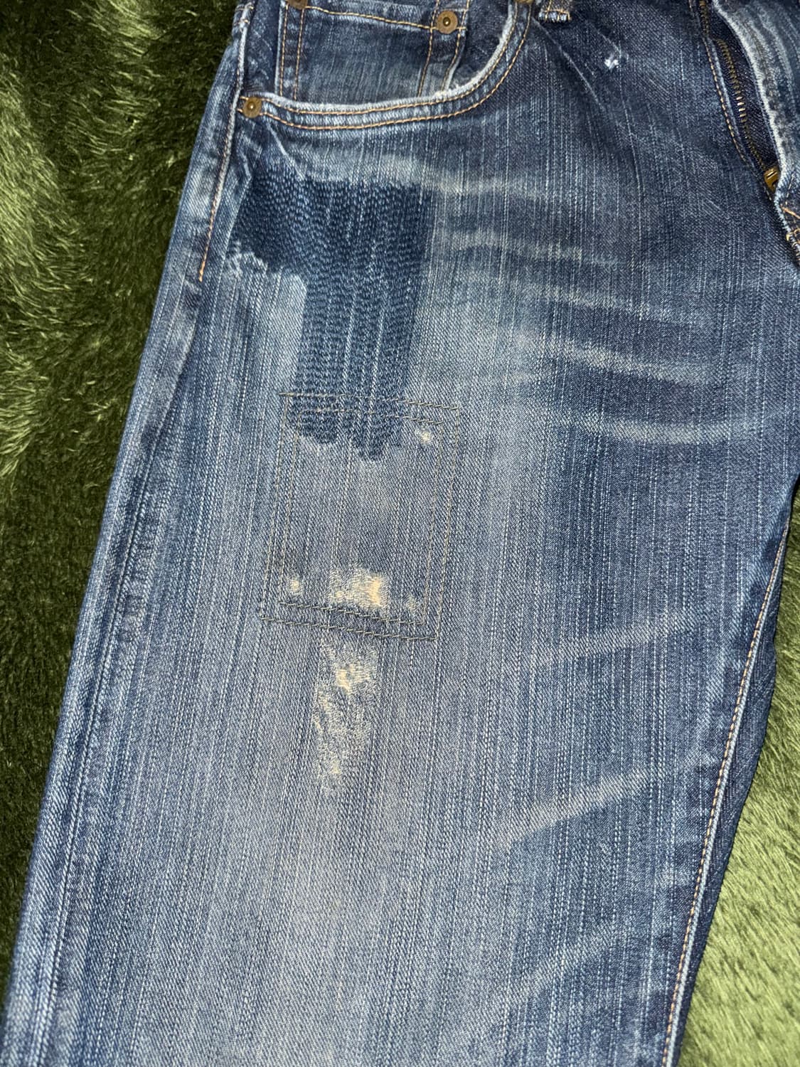 에드윈 재팬 리페어 디테일 워시드 데님 팬츠 라이트 인디고 상품이미지6